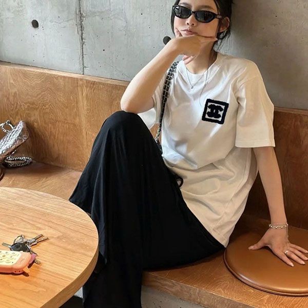 《大人気》シャネル ccロゴTシャツ 偽物 shk78373